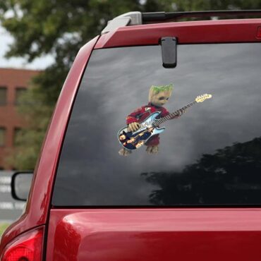 Baby Groot Plays The Pink Floyd Guitar Car Sticker