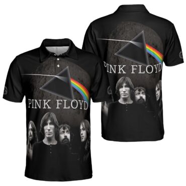 Dark Side Of The Moon Pink Floyd Band On The Moon Polo Shirt