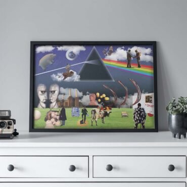 Pink Floyd DSOTM WYWH Division Bell Pulse Animal Collage Album Poster