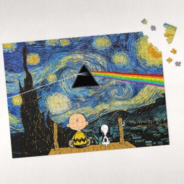 Snoopy and Charlie Looking Dark Side Of The Moon Van Gogh Puzzle