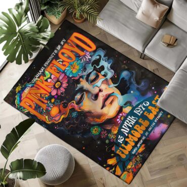 Pink Floyd 1970 Filmore East Exhibition Concert Rug