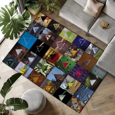 Pink Floyd Album Dark Side Of The Moon Collage Rug