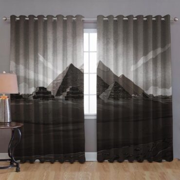 Dark Side Of The Moon Anniversary Pyramids 1973 Illustration Window Curtains