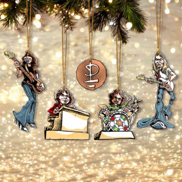 Pink Floyd Set of 5 Band Caricature Illustration Guitar and Drums Ornament