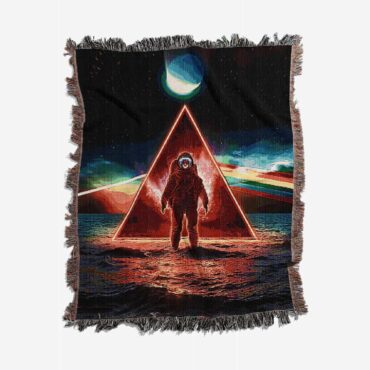 Astronaut Dark Side Of The Moon Pink Floyd Woven Blanket