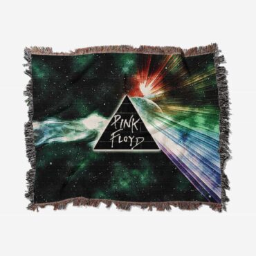 Dark Side Of Moon Galaxy Green Woven Blanket