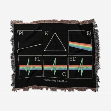 Dark Side Of The Moon 50th Prism Heart Beat Woven Blanket