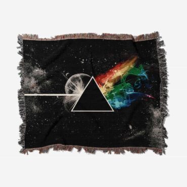 Dark Side Of the Moon in Space Woven Blanket