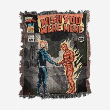 Ghost Rider Human Torch Wish You Were Here Woven Blanket