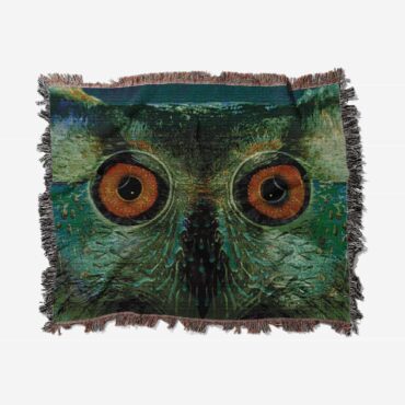 Owl Eyes Pulse Art Woven Blanket