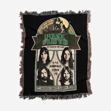 Pink Floyd on stage in the flesh Animals Tour 1977 Woven Blanket