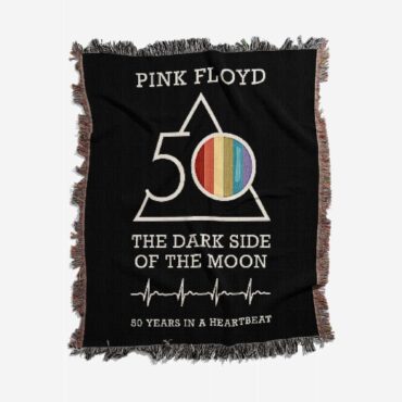 The Dark Side Of The Moon 50 years in a heartbeat Woven Blanket