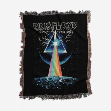 The Dark Side Of The Moon Attack Earth Art back Woven Blanket