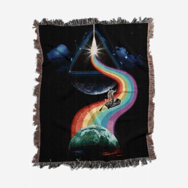 The Endless River Dark side of the moon Woven Blanket