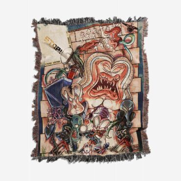 The Wall Hammer Teacher Illustration Art Woven Blanket