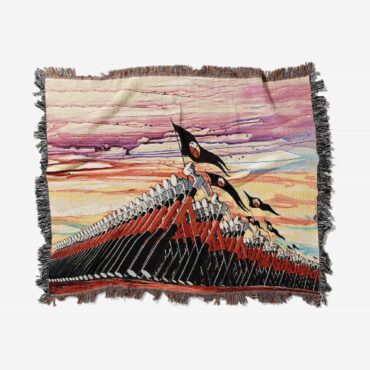 The Wall Marching Hammers Drawing Art Woven Blanket