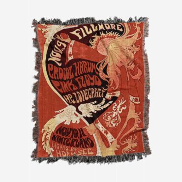 Vintage Concert Fillmore Auditorium 1967 Woven Blanket
