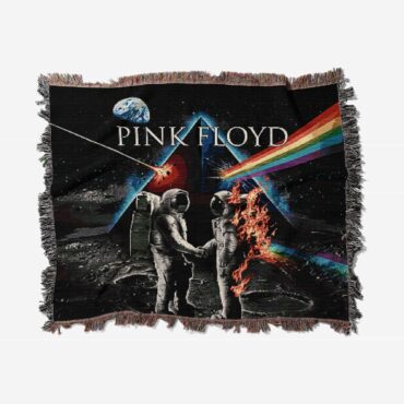 Wish You Were Here DSOTM Astronaut Handshake Woven Blanket