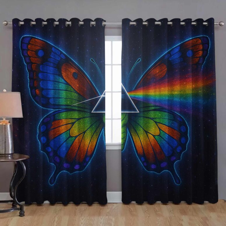 Nick Mason Butterfly Colorful Dark Side Of The Moon Window Curtain