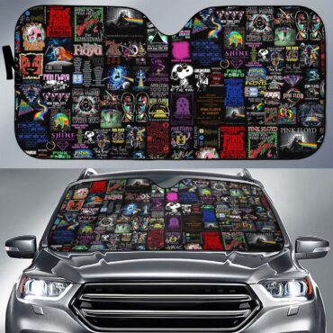 Pink Floyd Collage Digital Art Auto Sun Shade