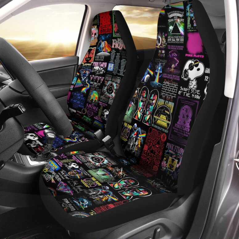 Pink Floyd Collage Digital Art Car Seat Cover