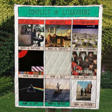 Conflict In Literature Pink Floyd Album Art Quilt Blanket