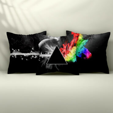 Dark Side Of the Moon in Space Digital Art Set 3 Cushion Pillow