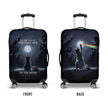 I Will See You On The DSOTM Black Cat Pink Floyd Luggage Cover