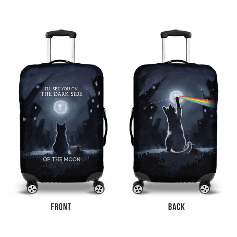 I Will See You On The DSOTM Black Cat Pink Floyd Luggage Cover