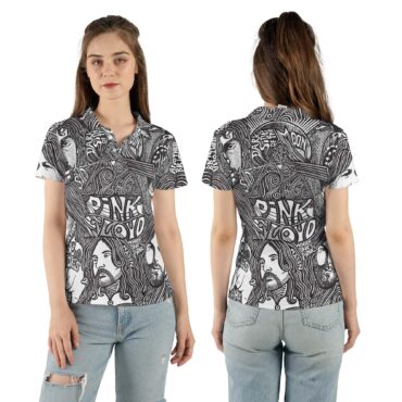 Pink Floyd Dark Side Of The Moon Hand Draw Art Polo Shirt