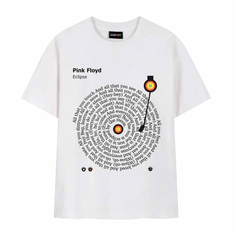 Eclipse Dark Side Of The Moon Turntables Vinyl Lyric Shirt