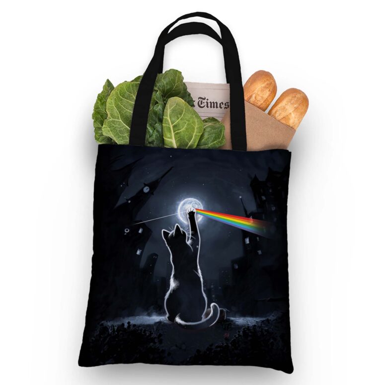 I Will See You On The DSOTM Black Cat Pink Floyd Tote Bag