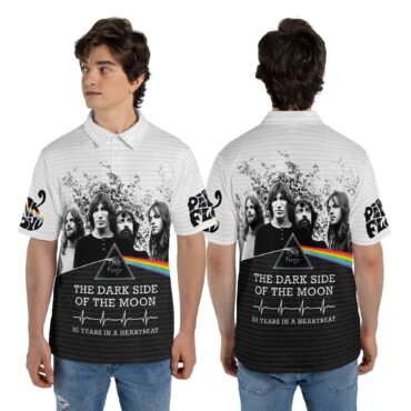 Pink Floyd The Wall Dark Side Of The Moon 50 years Anniversary 3D Polo Shirt