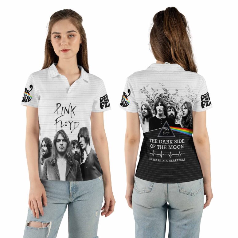 Pink Floyd The Wall Dark Side Of The Moon 50 years Anniversary Polo Shirt